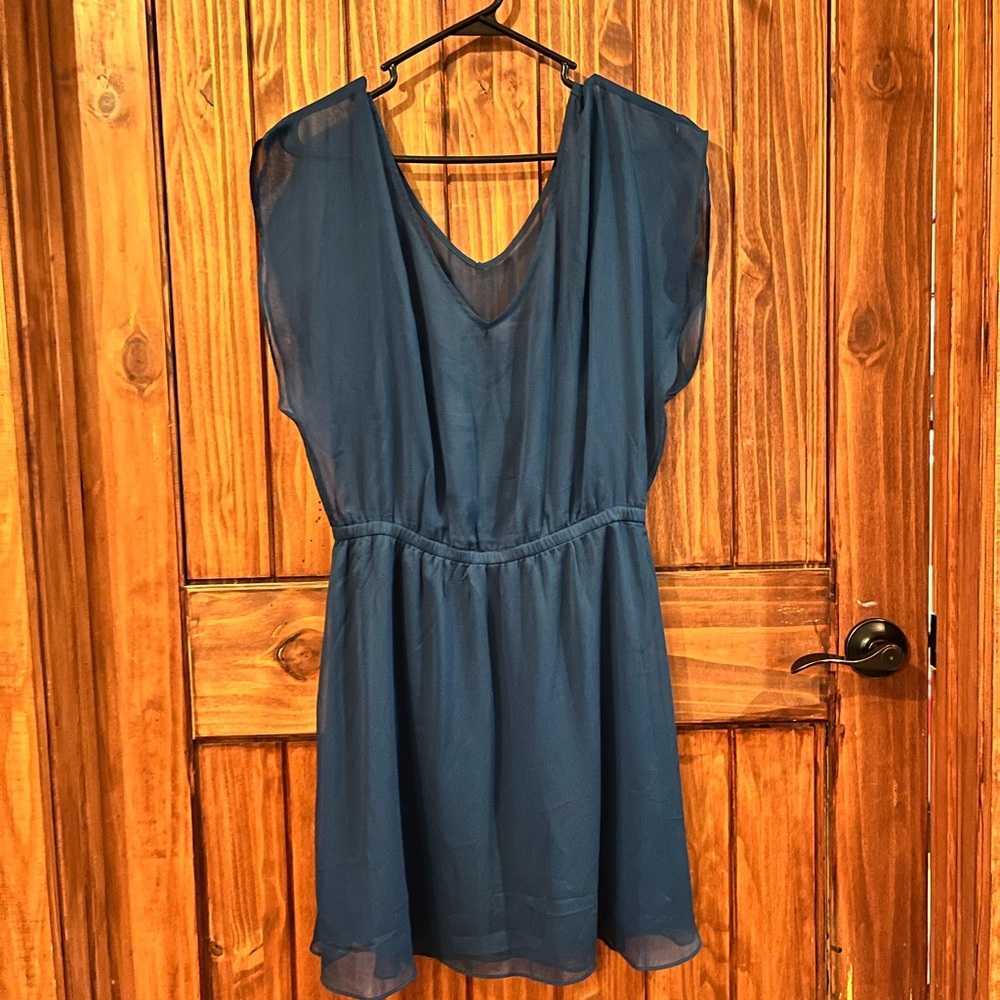 Express dress size Large teal chiffon lined